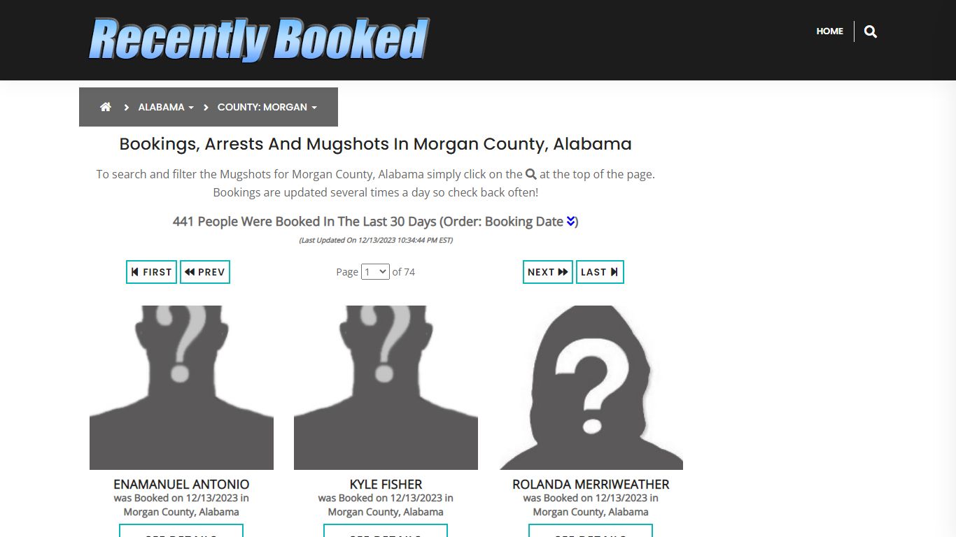 Recent bookings, Arrests, Mugshots in Morgan County, Alabama